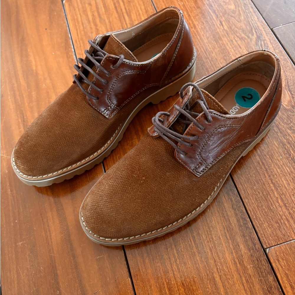 Boy’s Brown Leather and Suede Dress Shoes NWOT